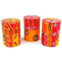 Set of Three Boxed Hand-Painted Candles - Zahabu Design - Nobunto