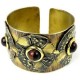 Roulette Red Tiger Eye Brass Cuff - Brass Images (C)