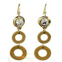 Crystal and Loops Brass Earrings - Brass Images (E)