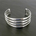 Silver Overlay Cuff  Four Bar Design - Artisana