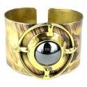 Shine On Hematite Brass Cuff - Brass Images (C)