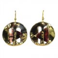 Captured Triangle Earrings - Brass Images (E)