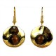 Bonbon Gold Tiger Eye Earrings - Brass Images (E)