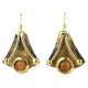 Reborn Peach Tiger Eye Brass Earrings - Brass Images (E)
