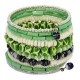 Ten Turn Bead and Bone Bracelet Forest Greens - CFM