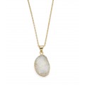 Rishima Druzy Drop Necklace - White - Matr Boomie (Jewelry)