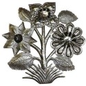 Flowers Metal Wall Art 15-inch Diameter - Croix des Bouquets