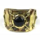 X Squared Onyx Cuff - Brass Images (C)