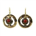 Earth's Core Red Jasper Brass Earrings - Brass Images (E)
