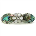 Abalone and Mother of Pearl Daisy Hair Barrette - Artisana