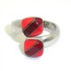 Two Cube Coral Bloodstone Alpaca Silver Wrap Ring - Artisana