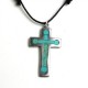 Turquoise and Alpaca Silver Cross Necklace - Artisana