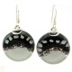 White to Black Fused Glass Earrings with Sterling Silver - Tili Glass