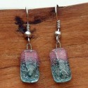Pink and Blue Bubble Small Glass Earrings - Tili Glass