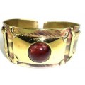 Red Tiger Eye Cuff - Brass Images (C)