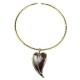 Heart Copper and Brass Pendant Necklace - Brass Images (N)