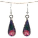 Red Flower Drop Earrings - Artisana