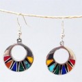 Mosaic Flat Hoop Earrings - Artisana