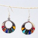 Mosaic Flat Hoop Earrings - Artisana