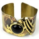 Onyx on Wing Brass Bangle - Brass Images (C)