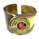 Rope and Rose Stone Brass Cuff - Brass Images (C)