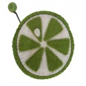 Handmade Felt Fruit Coin Purse - Lime - Global Groove (P)