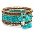Shanthi Cuff - Turquoise and Wood - Bracelet - Matr Boomie (Jewelry)