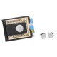Black Leather Wallet and Pin Stripe Cufflinks Set