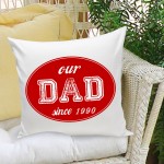 Dad Stamp Throw Pillow - Red