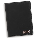 Personalized Black Passport Holder - Rose Gold