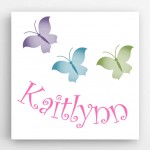 Personalized Butterflies Kids Canvas Sign