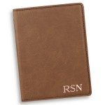 Personalized Dark Brown Passport Holder - Rose Gold
