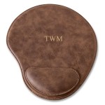 Personalized Rustic Faux Leather Mouse Pad - 3 initials