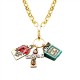 Shopper Mom Charm Necklace in Gold