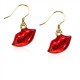 Lips Charm Earrings in Gold