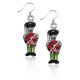 Nutcracker Charm Earrings in Silver