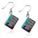 Cook Book Charm Earrings in Silver