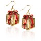 Christmas Present Charm Earrings in Gold