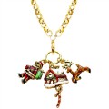 Christmas Charm Necklace in Gold