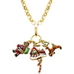 Christmas Charm Necklace in Gold