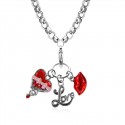 Valentines Day Charm Necklace in Silver