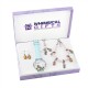 Easter Silver 4-piece Watch-Bracelet-Necklace-Earrings Jewelry Set