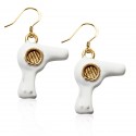 Hair Dryer Charm Earrings in Gold