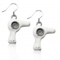 Hair Dryer Charm Earrings in Silver