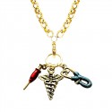 Nurse Charm Necklace in Gold