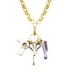 Beautician Charm Necklace in Gold