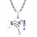 Beautician Charm Necklace in Silver