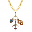 Flight Attendant Charm Necklace in Gold