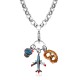 Flight Attendant Charm Necklace in Silver