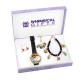 Music Lover Gold 4-piece Watch-Bracelet-Necklace-Earrings Jewelry Set